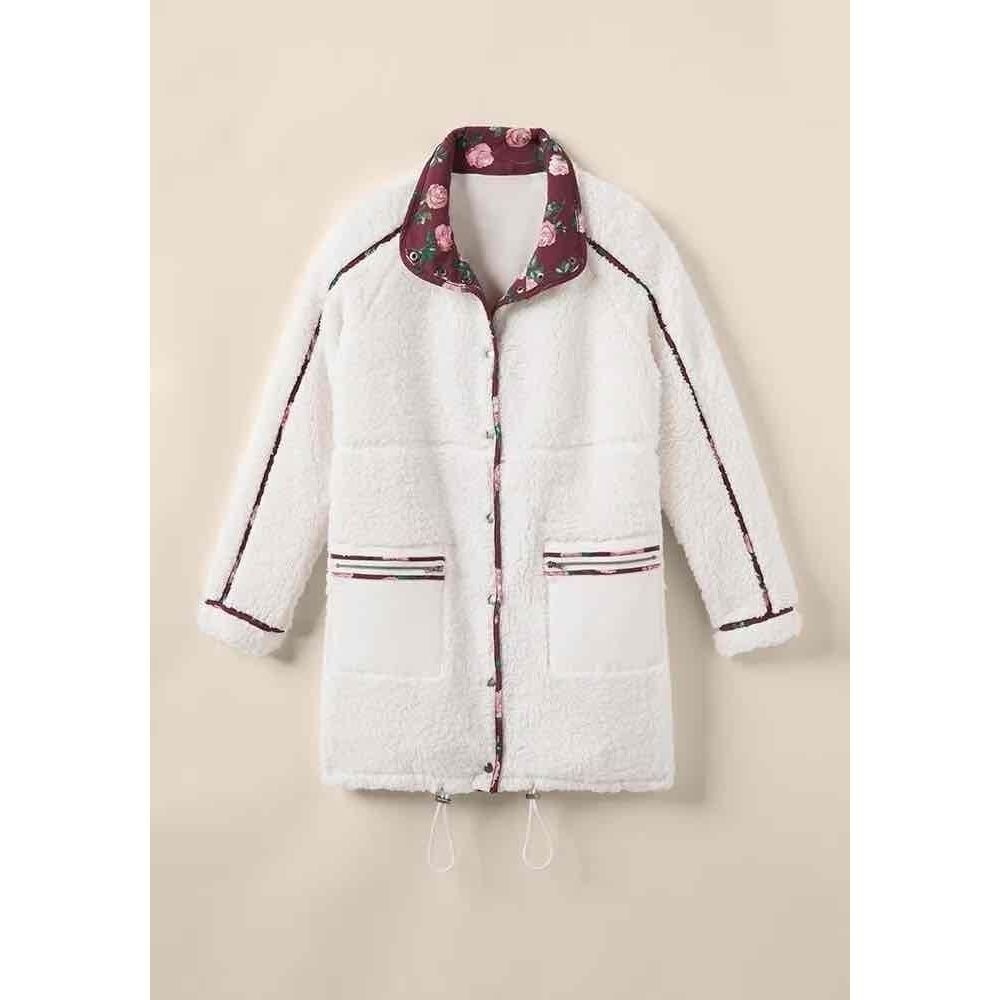 Matilda Jane White Floral Teddy Jacket Jacket Size Small